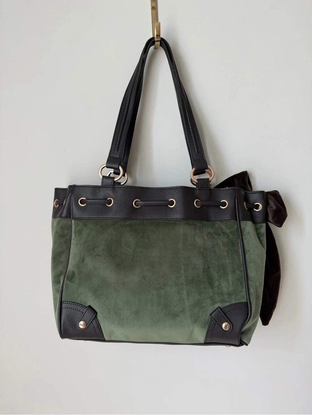 Juicy Couture Green and Black Scottie dog daydreamer Tote bag